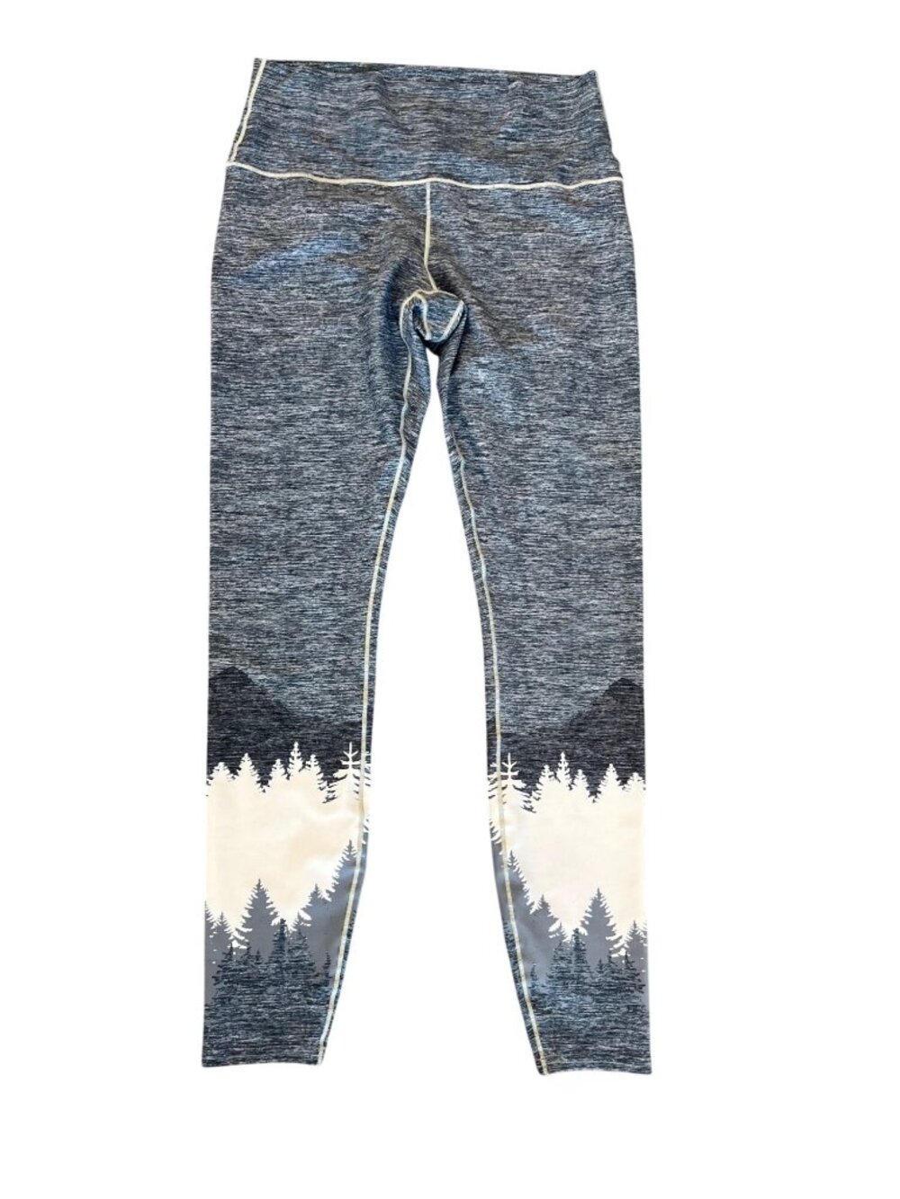 Colorado Threads Leggings Women's Size L Gray High Waist Full Length Forest